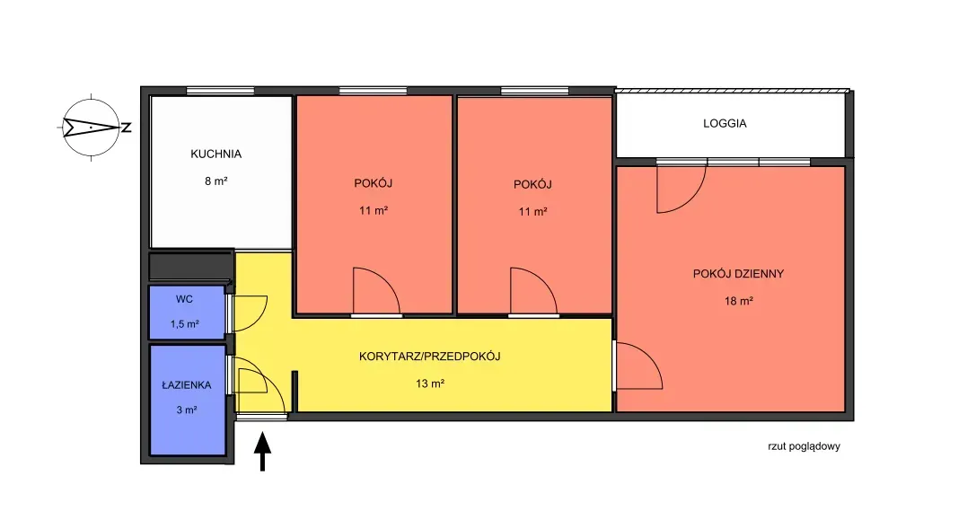 Osowa Góra | 3 pokoje | 65 m² | Loggia | Las 18