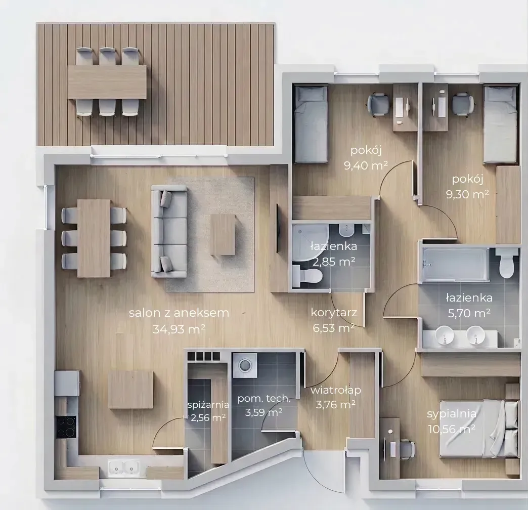 ETAP 2 | 90 m² + poddasze 40 m² | Duży ogródek 18
